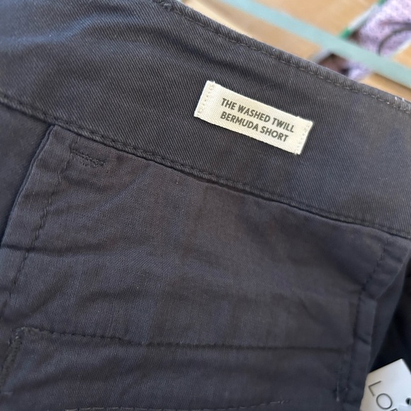 Nwt Loft Dark Gray Washed Twill Bermuda Shorts - Picture 4 of 6